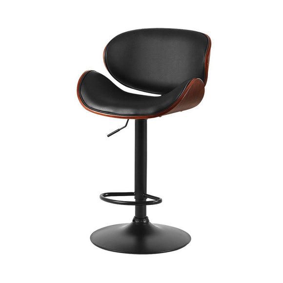 Artiss Bar Stools Kitchen Leather Barstools Swivel Gas Lift Vintage Chairs Black - RnR Galore
