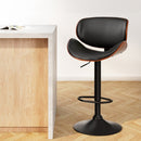 Artiss Bar Stools Kitchen Leather Barstools Swivel Gas Lift Vintage Chairs Black - RnR Galore