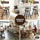 Artiss Bar Stools Set of 4 Swivel Kitchen Chair Metal Counter Beige Leather - RnR Galore
