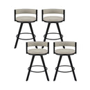 Artiss Bar Stools Set of 4 Swivel Kitchen Chair Metal Counter Beige Leather - RnR Galore