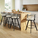 Artiss Bar Stools Set of 4 Swivel Kitchen Chair Metal Counter Beige Leather - RnR Galore