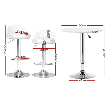 Artiss Bar Table and Stools Set Dining Desk Kitchen Chairs Cafe Pub - RnR Galore