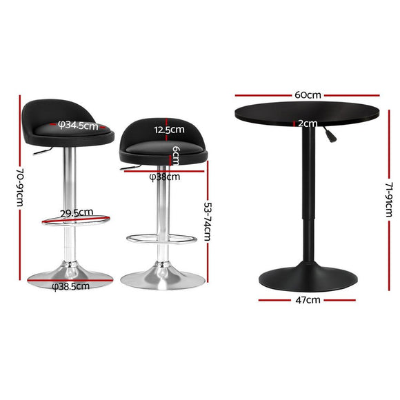 Artiss Bar Table and Stools Set Dining Desk Kitchen Chairs Cafe Pub - RnR Galore
