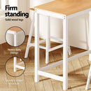 Artiss Bar Table and Stools Set Dining Desk Solid Wood Kitchen Chairs Cafe Pub - RnR Galore