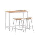 Artiss Bar Table and Stools Set Dining Desk Solid Wood Kitchen Chairs Cafe Pub - RnR Galore