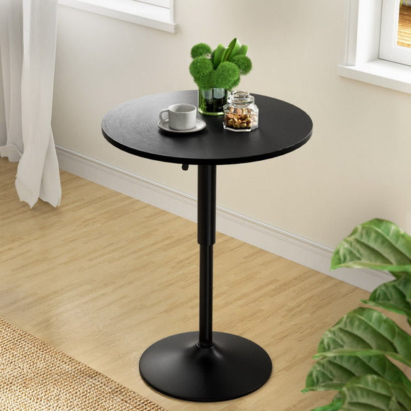 Artiss Bar Table Gas Lift Round Black - RnR Galore