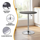 Artiss Bar Table Round Swivel Height Adjustable 62cm Modern PVC Leather Black - RnR Galore
