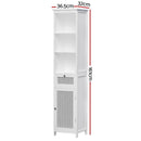 Artiss Bathroom Cabinet Storage 161cm White Rattan Tallboy Toilet Cupboard - RnR Galore
