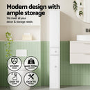 Artiss Bathroom Cabinet Storage Slim Organiser Drawer Toilet Corner 135cm White - RnR Galore