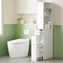 Artiss Bathroom Cabinet Storage Slim Organiser Drawer Toilet Corner 135cm White - RnR Galore