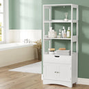 Artiss Bathroom Floor Storage Cabinet with 2 Drawers 3 Open Shelves 2 Doors White - RnR Galore