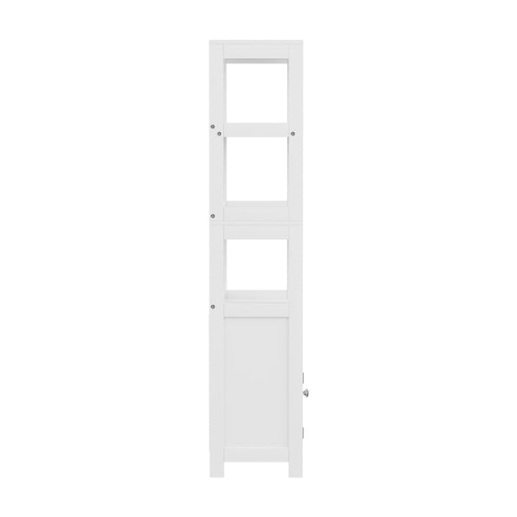 Artiss Bathroom Floor Storage Cabinet with 2 Drawers 3 Open Shelves 2 Doors White - RnR Galore
