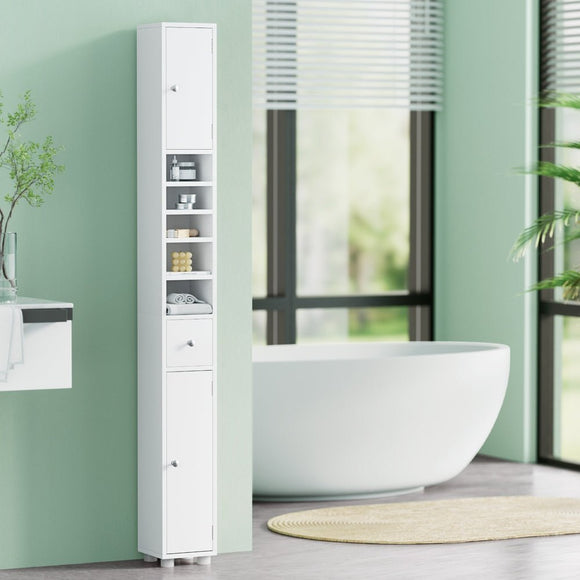 Artiss Bathroom Storage Cabinet 180cm Tall Slim Floor Cupboard Toilet Narrow Linen Tower - RnR Galore