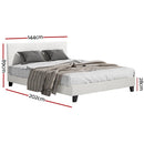 Artiss Bed Frame Double Size Boucle Fabric Mattress Base Platform Wooden - RnR Galore