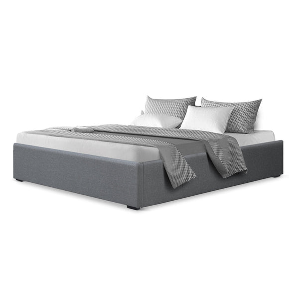 Artiss Bed Frame Double Size Gas Lift Base Grey TOKI - RnR Galore