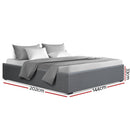 Artiss Bed Frame Double Size Gas Lift Base Grey TOKI - RnR Galore