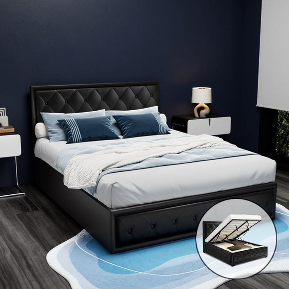Artiss Bed Frame Double Size Gas Lift Black TIYO - RnR Galore