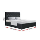 Artiss Bed Frame Double Size Gas Lift Charcoal VILA - RnR Galore