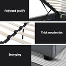 Artiss Bed Frame Double Size Gas Lift Grey VILA - RnR Galore