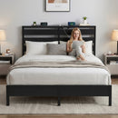 Artiss Bed Frame Double Size LED Metal Bed Base with Charging Station - RnR Galore