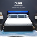 Artiss Bed Frame Double Size LED with 4 Drawers Black DUNN - RnR Galore