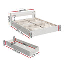 Artiss Bed Frame Double Size Mattress Base wtih Charging Ports 2 Storage Drawers - RnR Galore