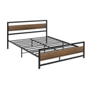 Artiss Bed Frame Double Size Metal Base Mattress Platform Foundation Black DREW - RnR Galore