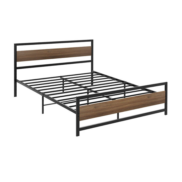 Artiss Bed Frame Double Size Metal Base Mattress Platform Foundation Black DREW - RnR Galore