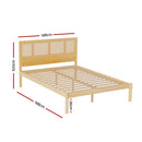 Artiss Bed Frame Double Size Rattan Wooden RITA - RnR Galore