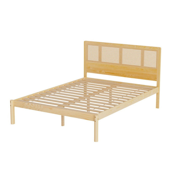 Artiss Bed Frame Double Size Rattan Wooden RITA - RnR Galore