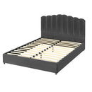 Artiss Bed Frame Double Size Velvet Grey FION - RnR Galore