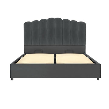 Artiss Bed Frame Double Size Velvet Grey FION - RnR Galore