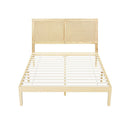 Artiss Bed Frame Double Size with Rattan Headboard Wooden Bed Base BRUNO - RnR Galore