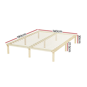 Artiss Bed Frame Double Size Wooden Base Mattress Platform Timber Pine AMBA - RnR Galore