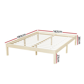 Artiss Bed Frame Double Size Wooden Base Mattress Platform Timber Pine BRUNO - RnR Galore
