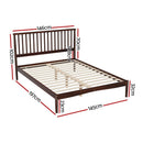 Artiss Bed Frame Double Size Wooden Base Mattress Platform Timber Walnut VISE - RnR Galore