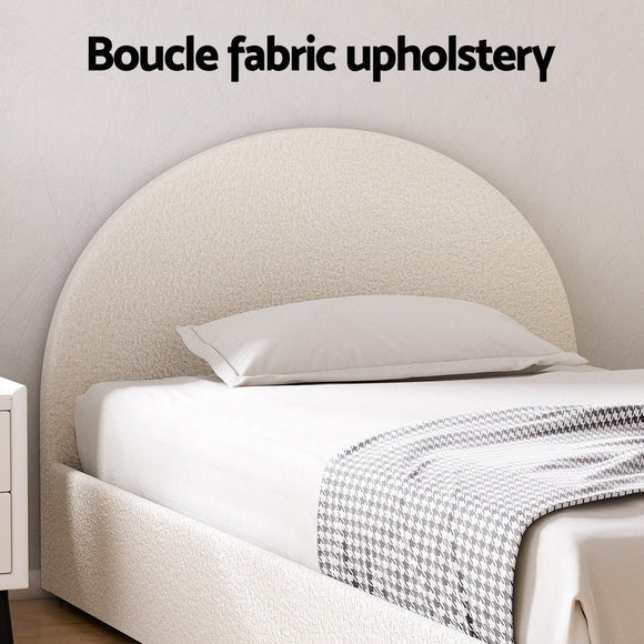 Artiss Bed Frame Gas Lift Strorage Beds Base Platform Boucle Fabric King Single ELLA - RnR Galore