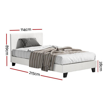 Artiss Bed Frame King Single Size Boucle Fabric Mattress Base Platform Wooden - RnR Galore