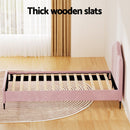 Artiss Bed Frame King Single Size Velvet Pink OLAN - RnR Galore