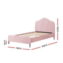 Artiss Bed Frame King Single Size Velvet Pink OLAN - RnR Galore