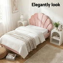 Artiss Bed Frame King Single with Bedside Table Set Scallop Headboard Pink Velvet Fabric Beds Base - RnR Galore