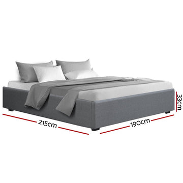 Artiss Bed Frame King Size Gas Lift Base Grey TOKI - RnR Galore