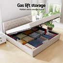 Artiss Bed Frame King Size Gas Lift Beige VILA - RnR Galore