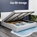 Artiss Bed Frame King Size Gas Lift White TIYO - RnR Galore