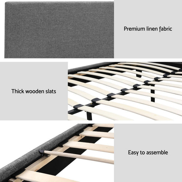 Artiss Bed Frame King Size Grey NEO - RnR Galore