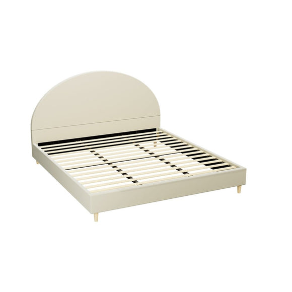 Artiss Bed Frame King Size Velvet Cream ELLA - RnR Galore