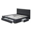 Artiss Bed Frame King Size with 4 Drawers Charcoal AVIO - RnR Galore