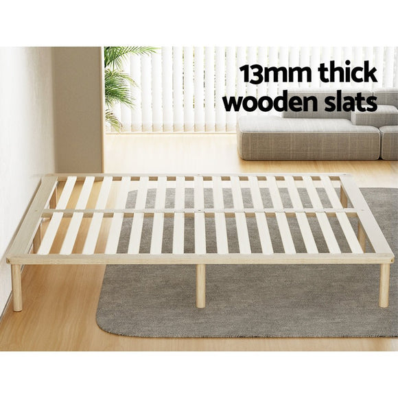 Artiss Bed Frame King Size Wooden Base Mattress Platform Timber Pine AMBA - RnR Galore