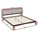 Artiss Bed Frame King Size Wooden Base Mattress Platform Timber Walnut VISE - RnR Galore