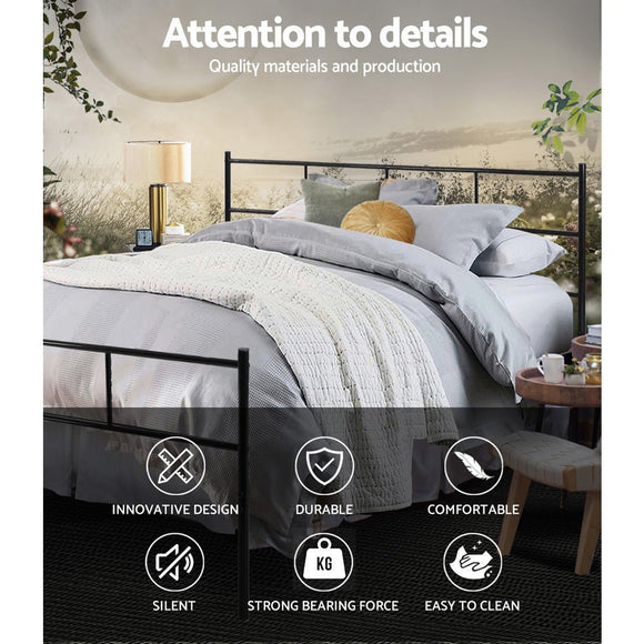 Artiss Bed Frame Queen Metal Bed Frame SOL - RnR Galore